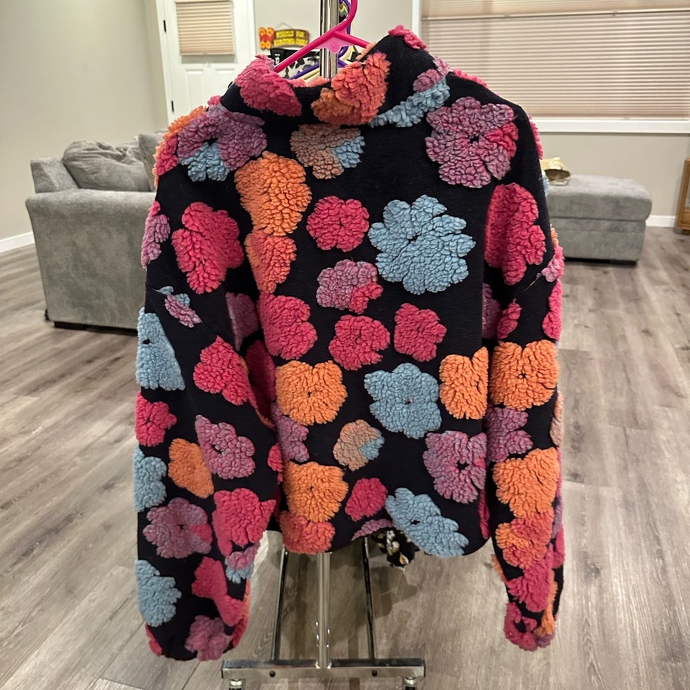 🆕Cider Women’s plus-size Black & Pink & Blue Sherpa Zip-up Jacket Coat💜💜3X - Picture 9 of 10